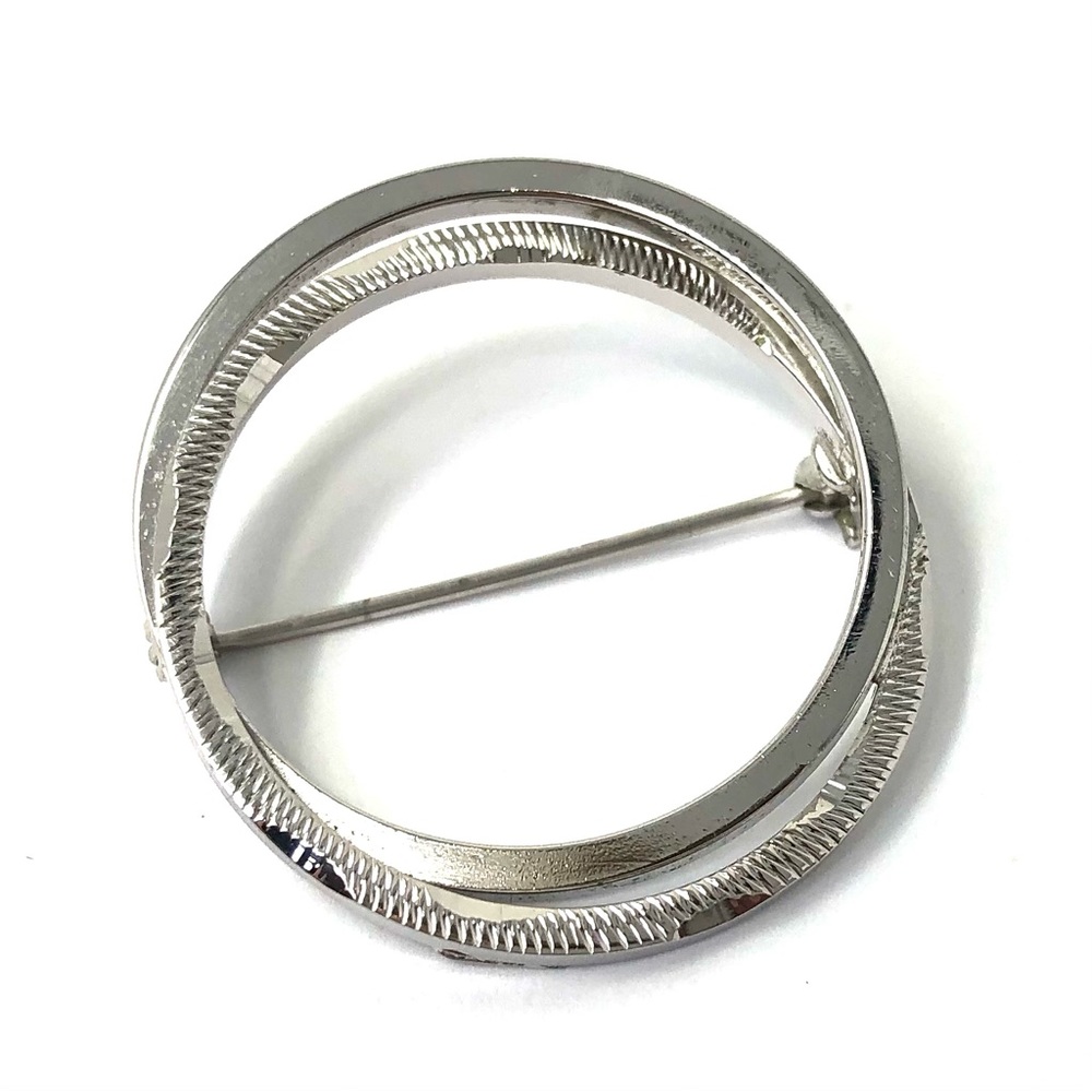 Bond Boyd elegant sterling silver mid-century circle brooch / pin